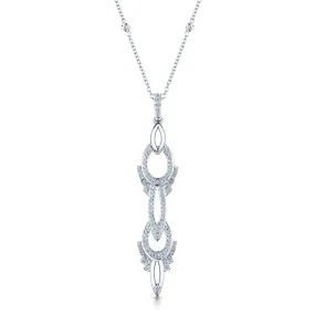 18ct White Gold Art Deco Inspired Long Drop Diamond Pendant