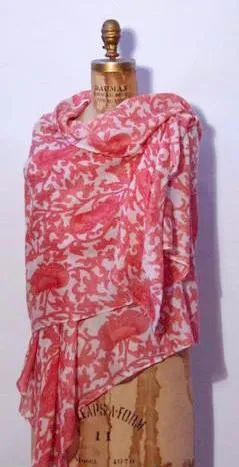 389 - Pashmina/Wool Floral Print Shawls - 28" x 80"