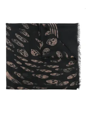 Alexander McQueen skull-print frayed scarf