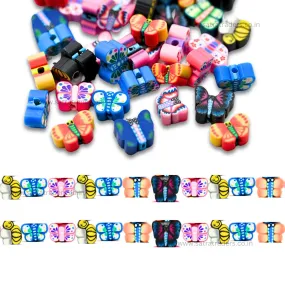 Butterfly Polymer Clay Fimo Beads | Size: 6mm (W) Thicknesms 2m | 1string 40 PCS