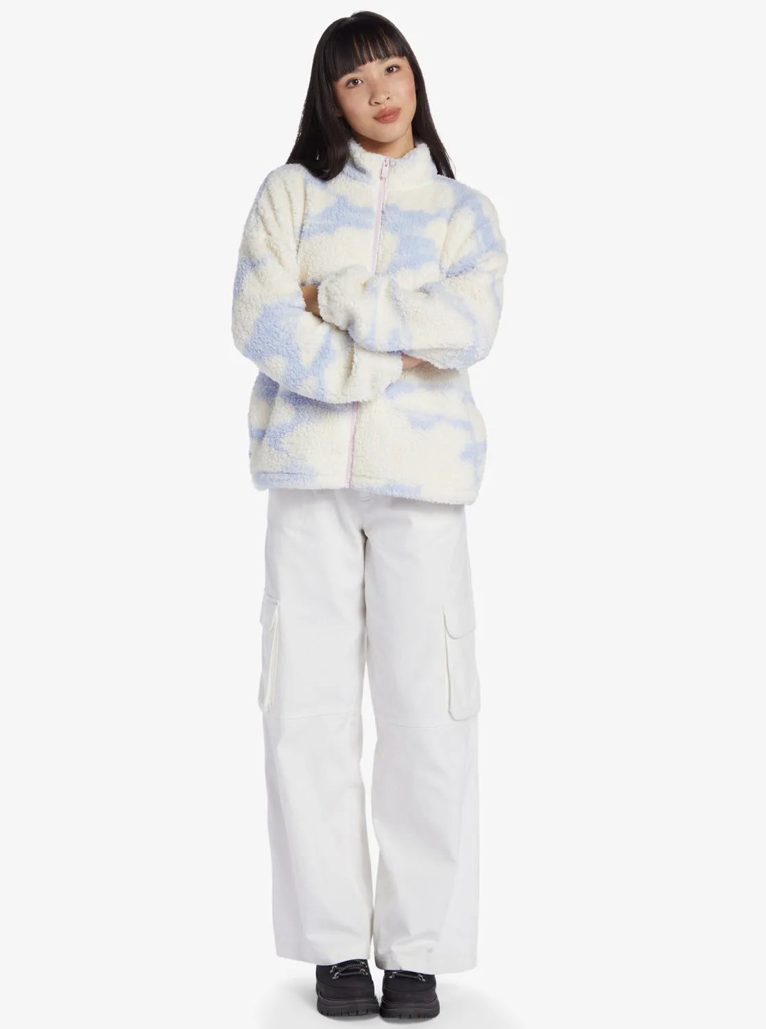 Chloe Kim In The Clouds Sherpa Full-Zip Fleece - Halogen Blue Clouds