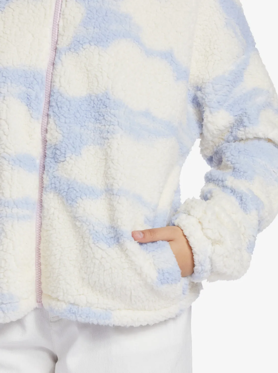 Chloe Kim In The Clouds Sherpa Full-Zip Fleece - Halogen Blue Clouds