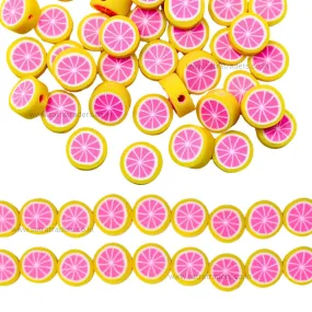 Color Fruit Polymer Clay Fimo Beads | Size: 6mm (W) Thickness 2mm | 1string 40 PCS