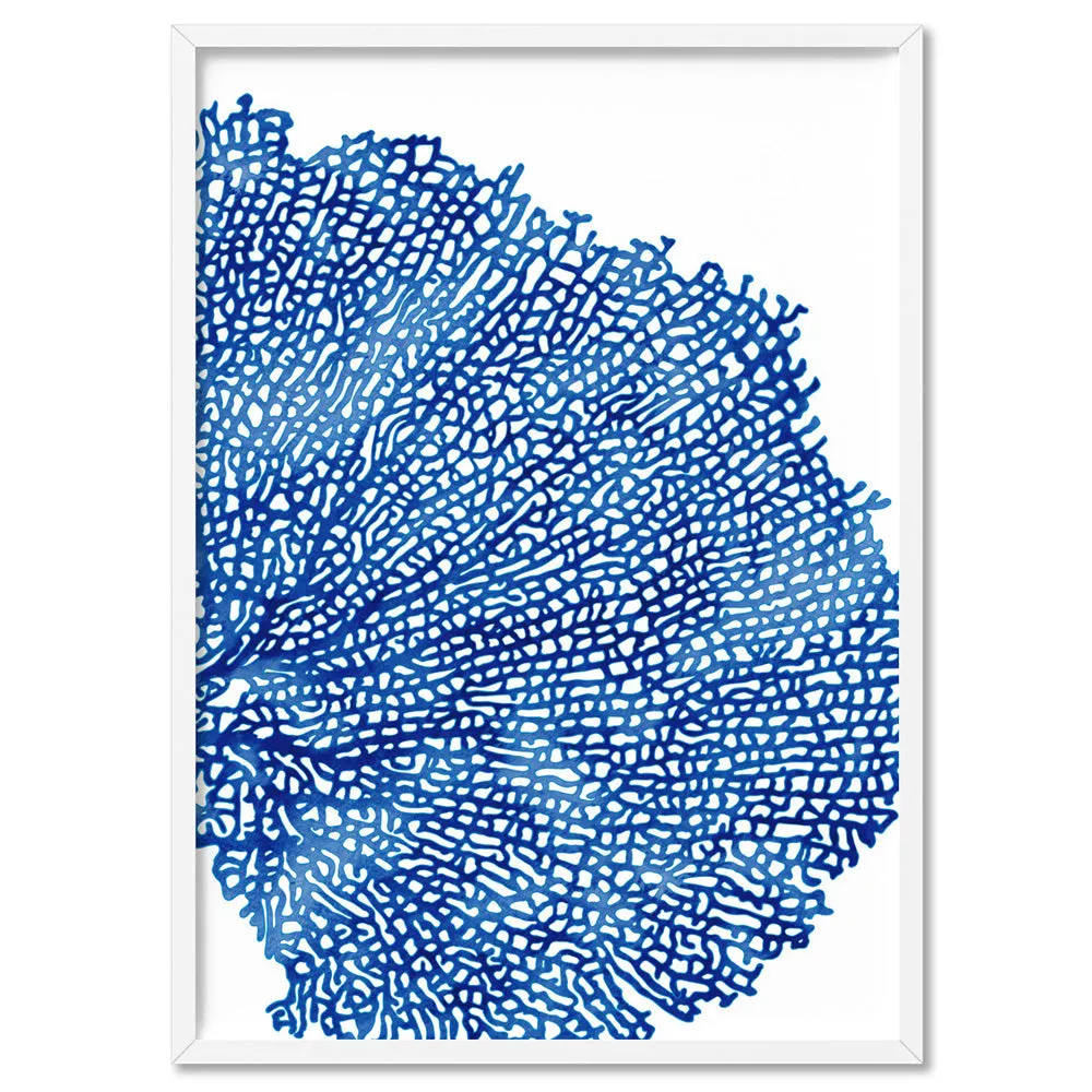 Coral Sea Fan Blue Vertical - Art Print