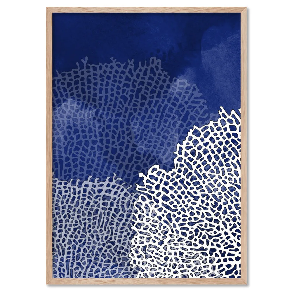 Coral Sea Fans Vertical Blues - Art Print