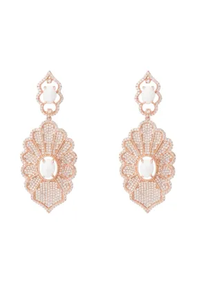 Danbury Earrings White Cz Rosegold