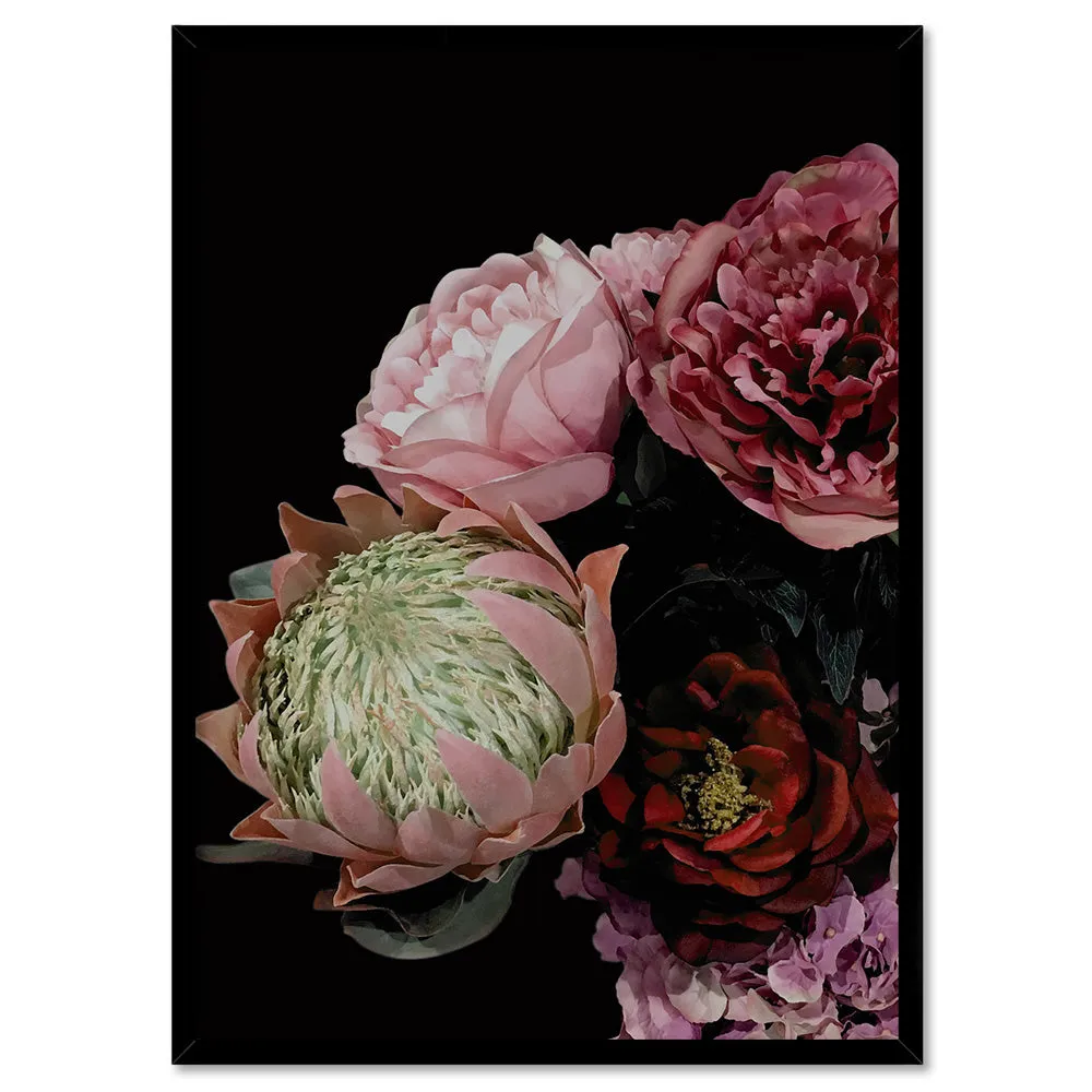 Dark Floral I - Art Print