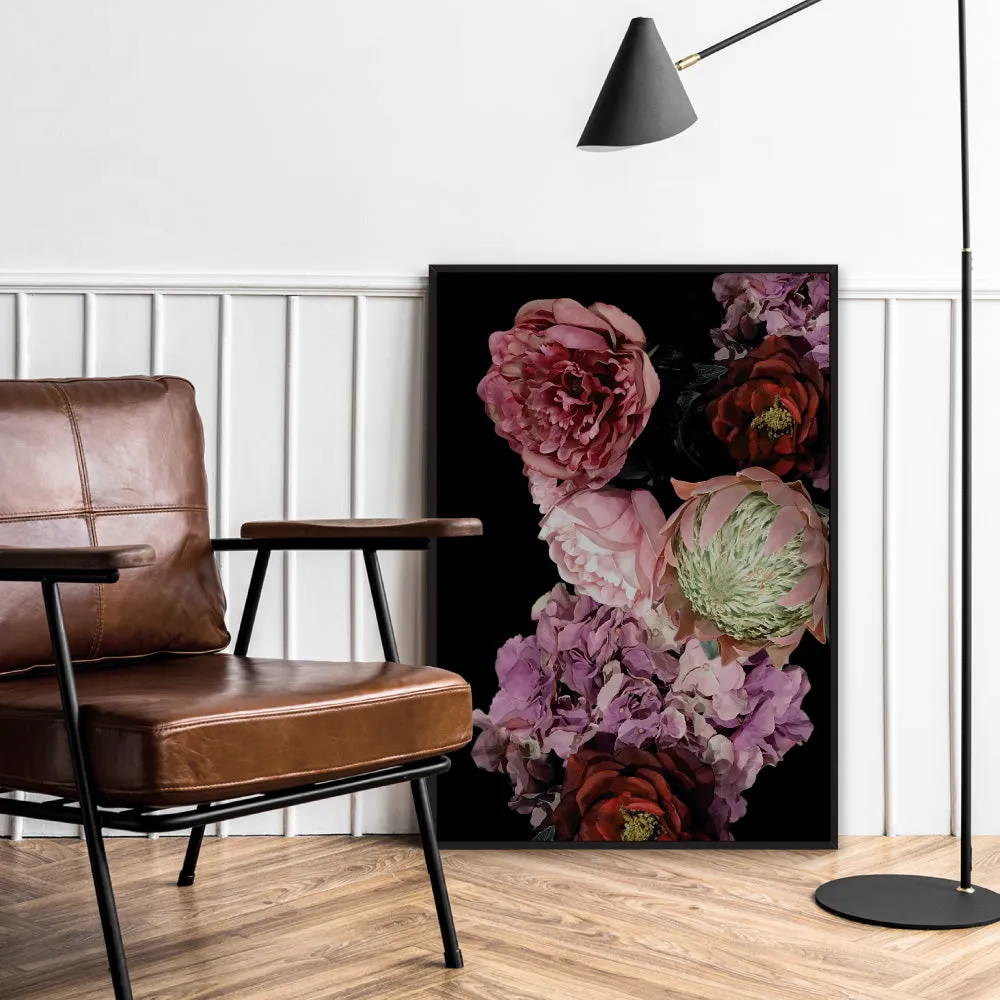 Dark Floral Landscape - Art Print