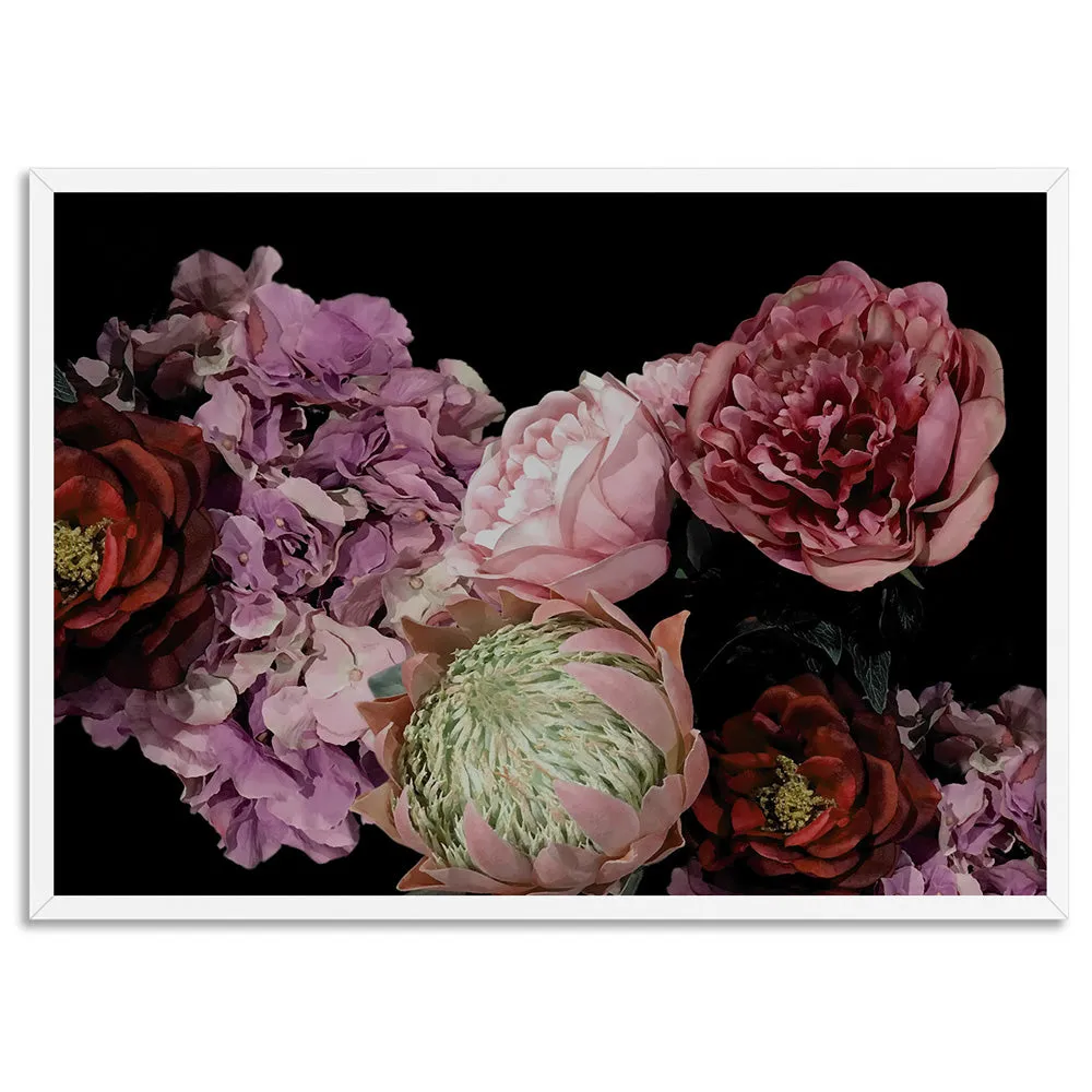 Dark Floral Landscape - Art Print