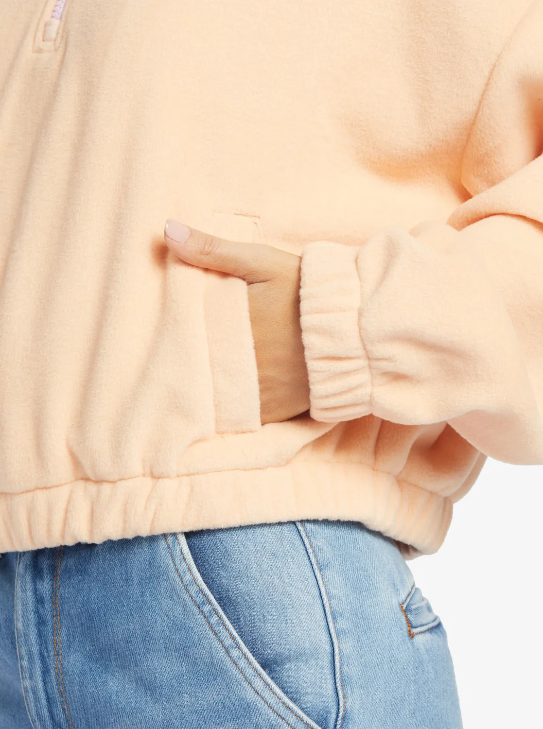 Dawn To Dusk Solid Half-Zip Fleece - Peach Parfait