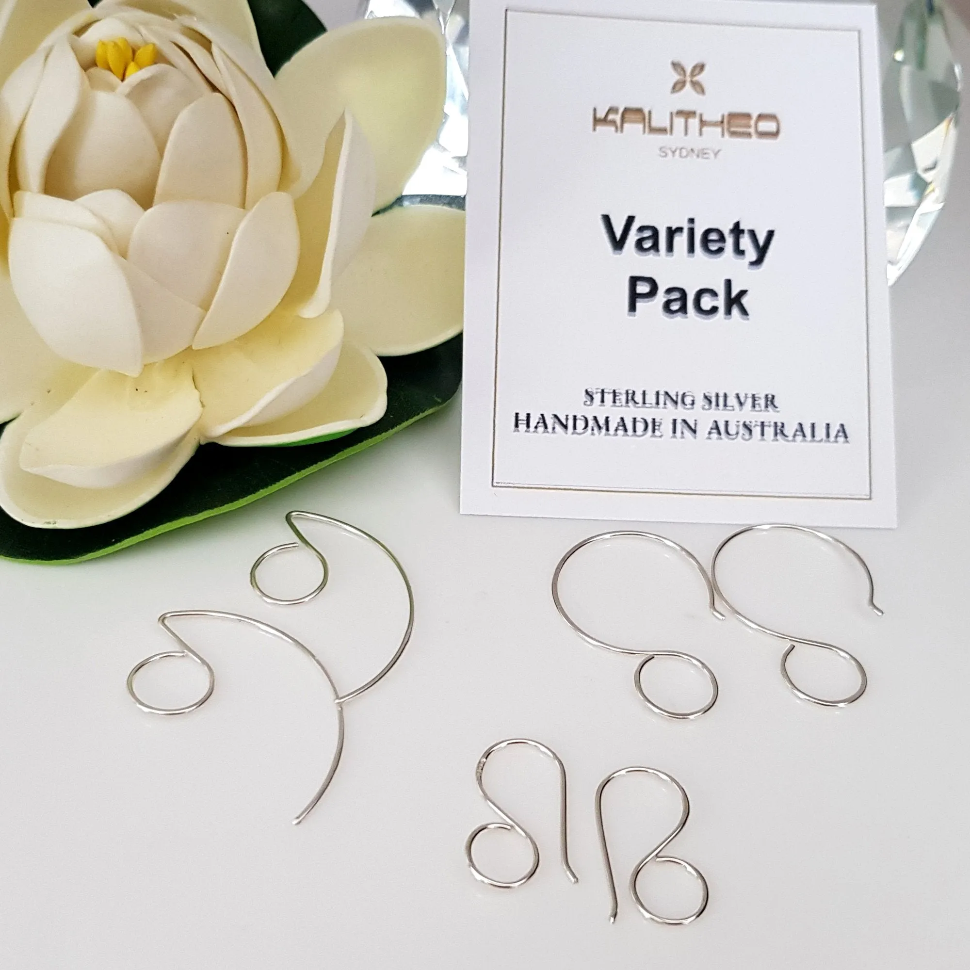 Earring Hooks Variety Pack - 925 Large Hanging Loop, 6pcs Variety Pack | SS-001EHVP | Earring Findings