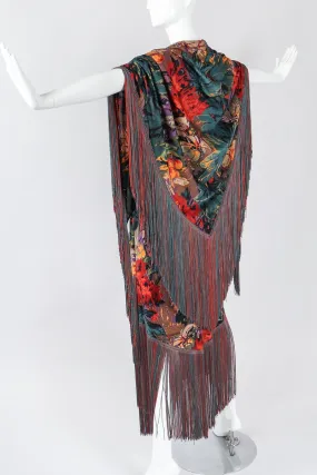 Floral Fringe Dress, Shawl, & Scarf Set