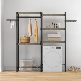 GARVEE Over Washer and Dryer Shelves, 5-Tier Laundry Room Shelves Heavy Duty Washer Dryer Shelf Freestanding Space Saver and Organization Shelves for Home, Laundry Room 61 W x 11.8 D x 74 H Gray 30''