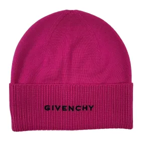 Givenchy Beanie Hat Fuchsia Wool