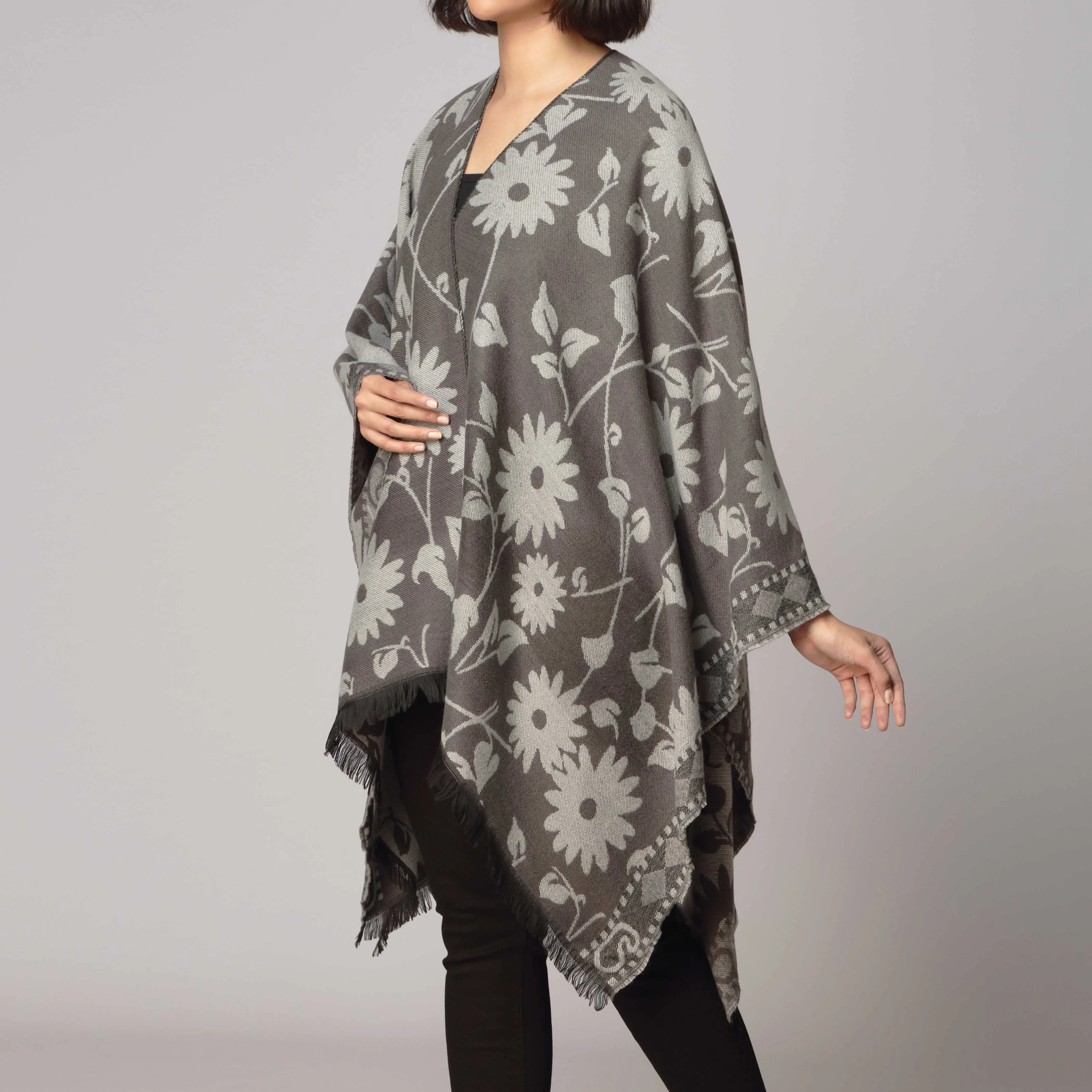 Grey Cape Shawl PW2816