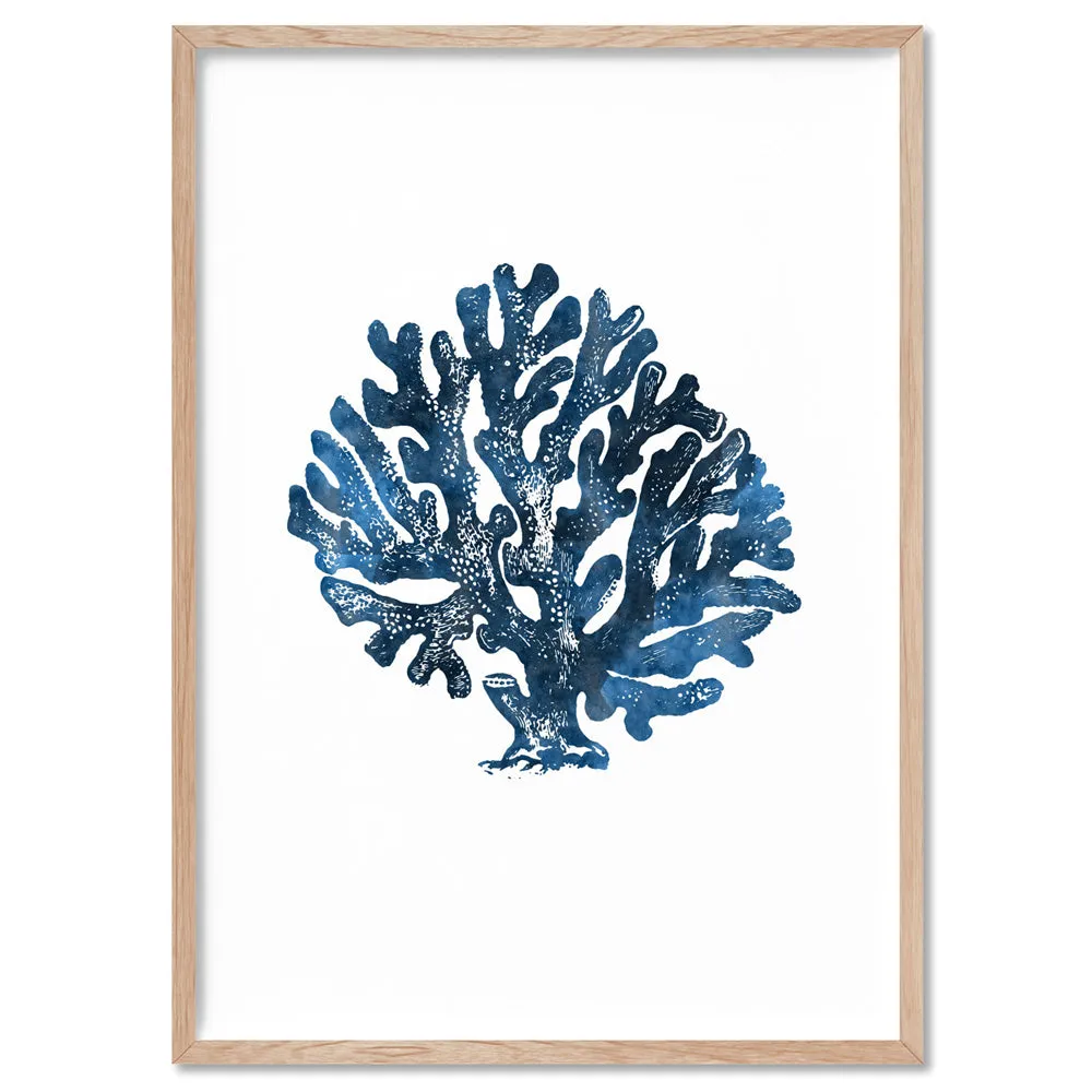 Hamptons Watercolour Blue Coral II - Art Print