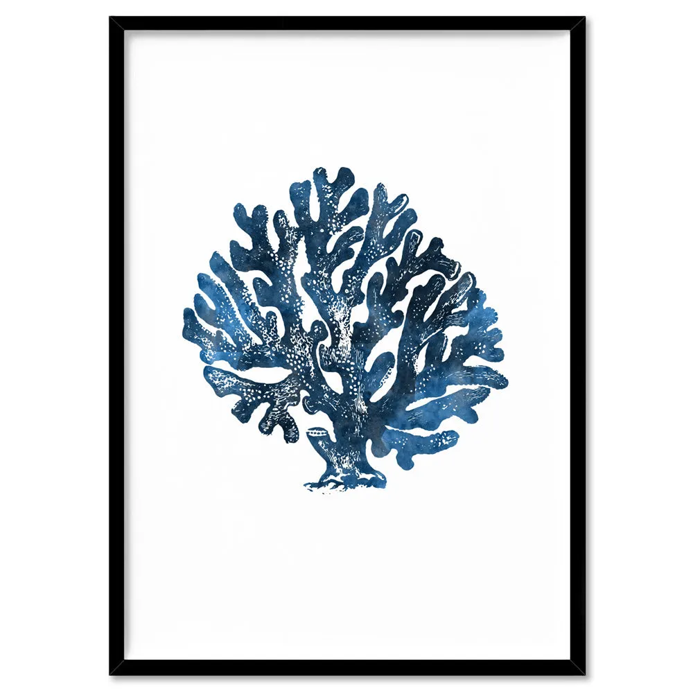 Hamptons Watercolour Blue Coral II - Art Print