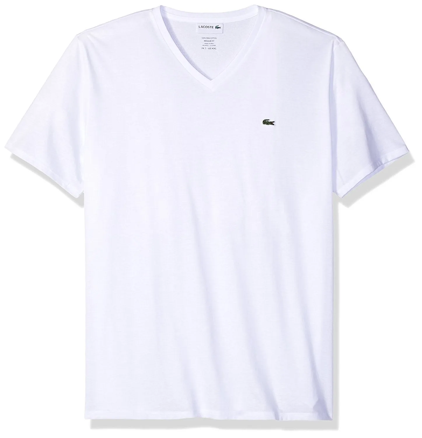 Lacoste Men's Short Sleeve V-Neck Pima Jersey T-Shirt