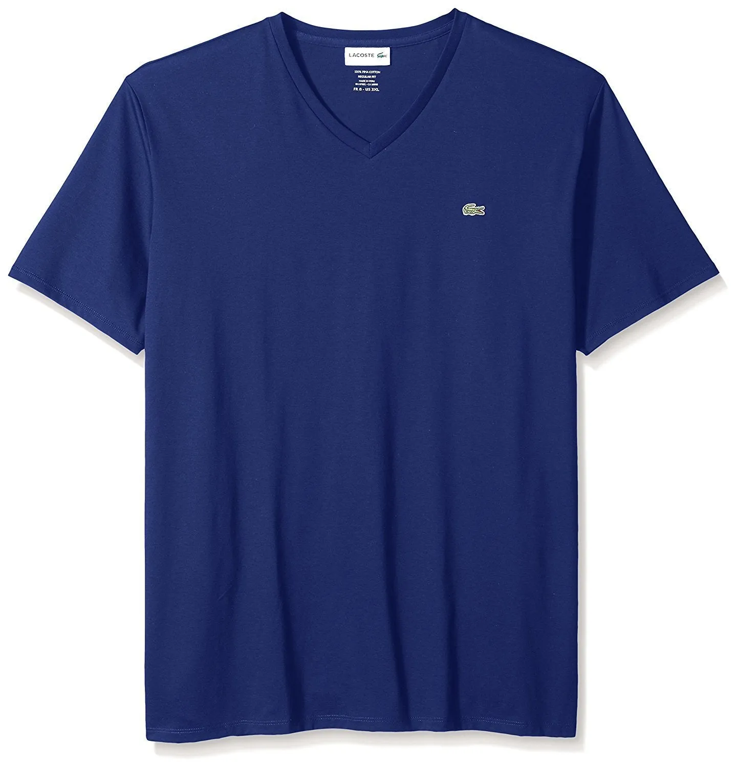 Lacoste Men's Short Sleeve V-Neck Pima Jersey T-Shirt