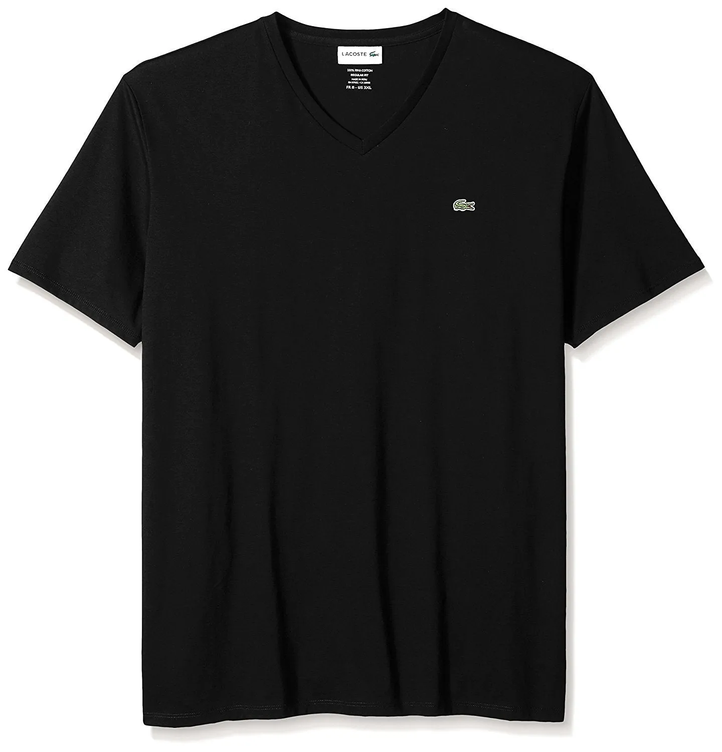 Lacoste Men's Short Sleeve V-Neck Pima Jersey T-Shirt