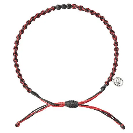 Lava Stone Braided Anklet in Crimson Sea