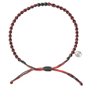 Lava Stone Braided Anklet in Crimson Sea