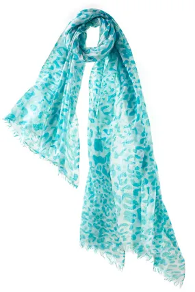 Leopard Scarf - Turquoise