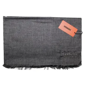 Missoni Scarf Charcoal Gray Design - Alpaca Silk Designer Shawl SALE