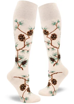 Pinecone Roll-Top Knee Socks