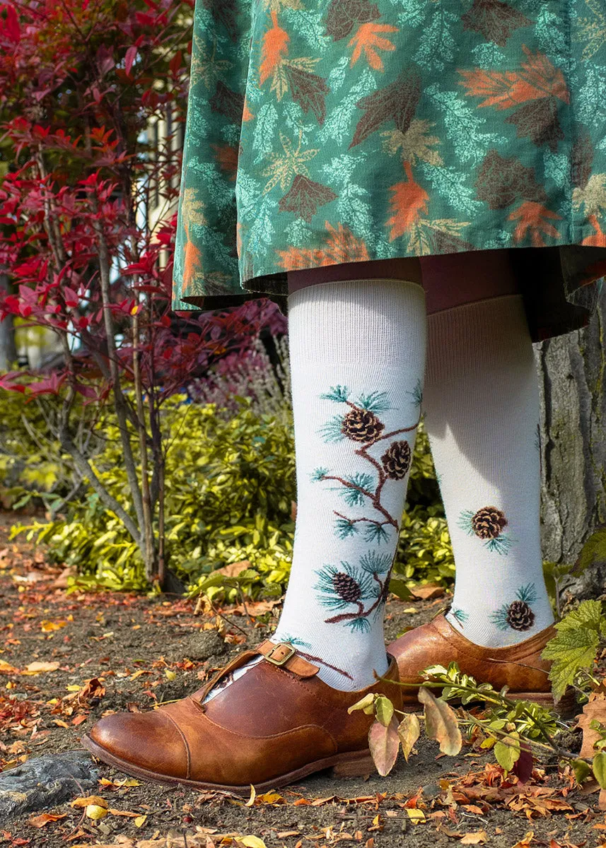 Pinecone Roll-Top Knee Socks