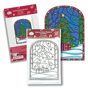 "Tree of Light” Stained Glass A6 Stamp Set