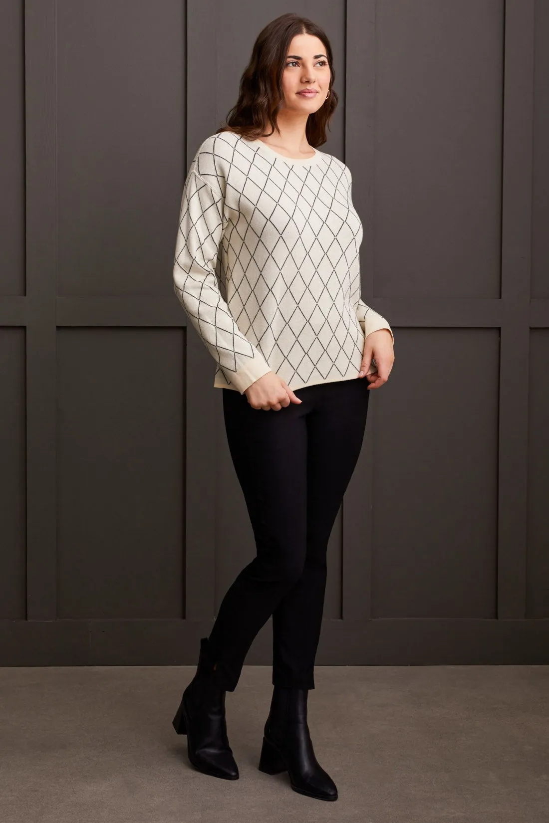 REVERSIBLE COTTON CREW NECK SWEATER-Moonstone