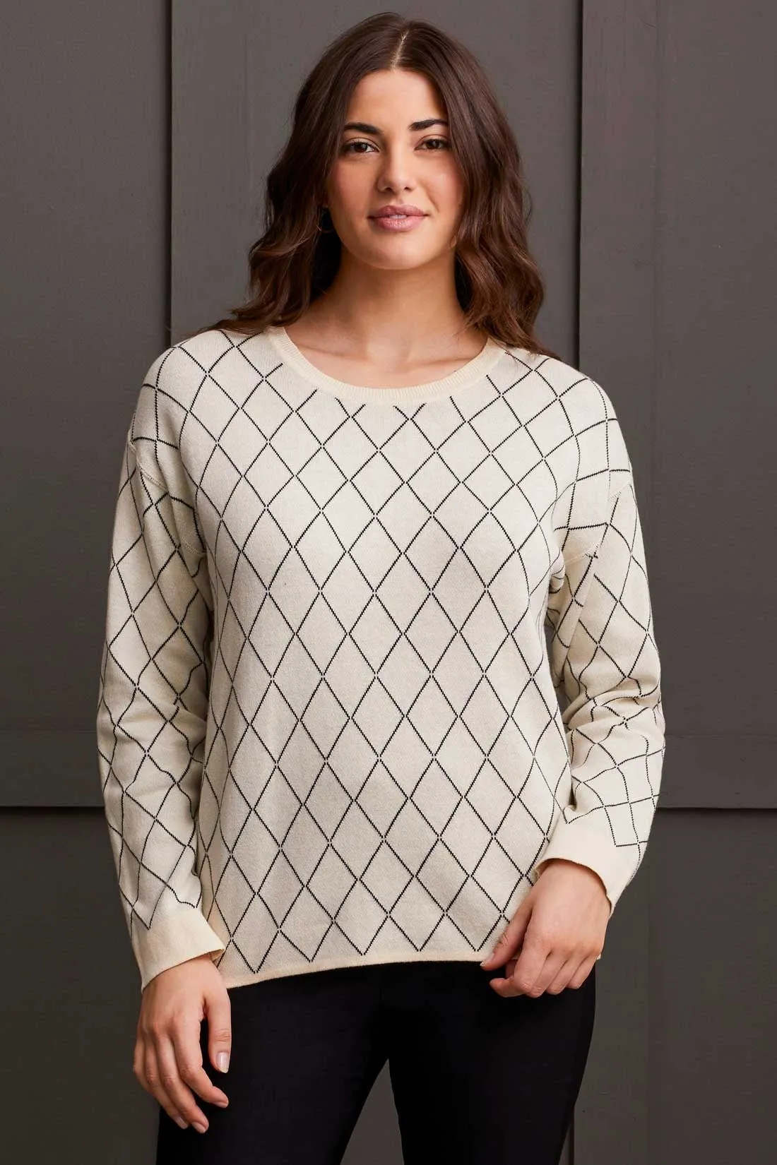 REVERSIBLE COTTON CREW NECK SWEATER-Moonstone