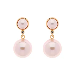 Rose Pearl Drop Clip Earrings