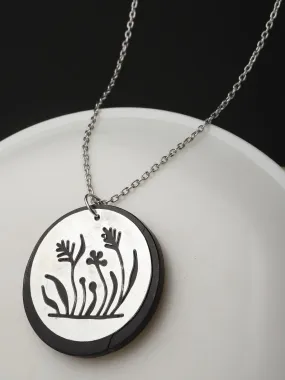 Silver-Plated Circular Shaped Pendant