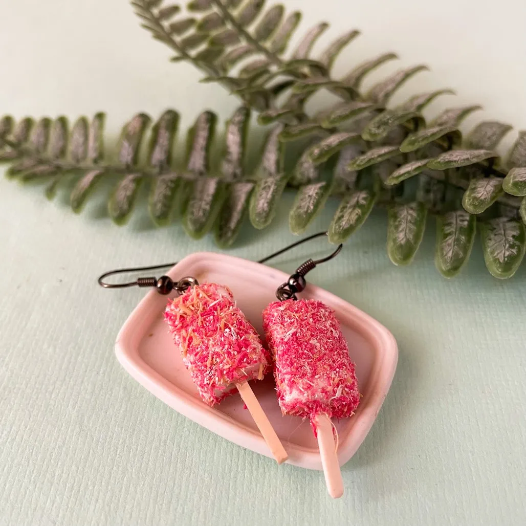 Strawberry Shortcake Icecream Bar Mini Food Earrings