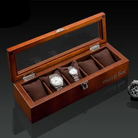 Wood Watch Display Box (5 slots   lockable)